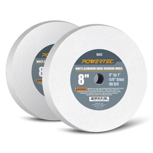 POWERTEC 15523 Aluminum Oxide Grinding Wheel 150 Grit, 8" x 1" with 5/8" Arbor in Kuwait