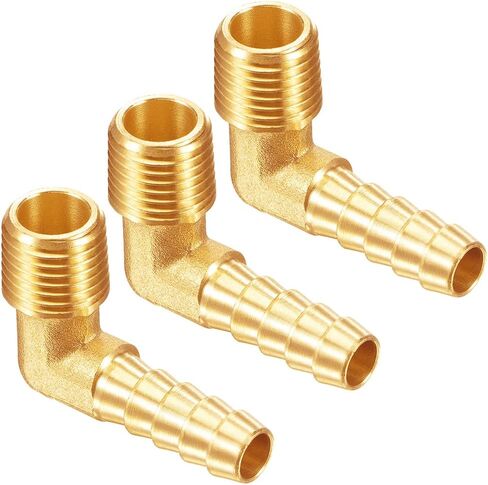 Brass 3/4" NPT Male to 1" Barb 90 Degrees Elbow Hose Barb Fittings Adapter Connector for Water/Oil/Gas (Pack of 2) in Kuwait
