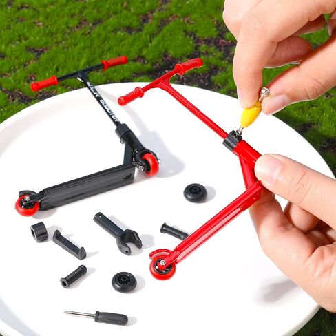 Civaner 22 Pcs Mini Finger Scooter Skateboards Toys for Kids, Red, Black in Kuwait
