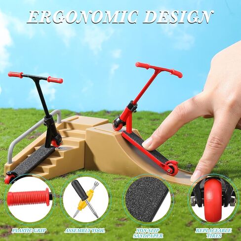 Civaner 22 Pcs Mini Finger Scooter Skateboards Toys for Kids, Red, Black in Kuwait