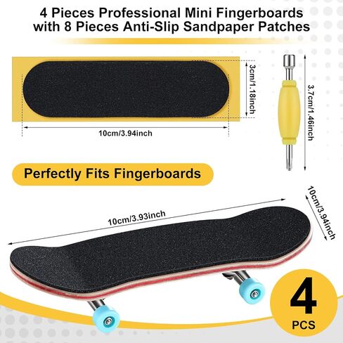 4 Set Professional Finger Skateboard Maple Wooden Mini Fingerboard in Kuwait