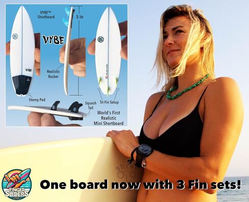 Finger Sliders 2026 VYBE Mini Surfboard, White Shortboard in Saudi Arabia