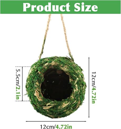 Mossy Caves Hideout, Crested Gecko Tank Accessories, Green Cave Hide Made with Natural Moss for Reptiles and Amphibians, Hide for Crested Gecko, Terrarium & Vivarium Decor in Kuwait