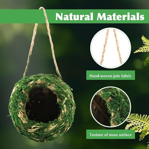 Mossy Caves Hideout, Crested Gecko Tank Accessories, Green Cave Hide Made with Natural Moss for Reptiles and Amphibians, Hide for Crested Gecko, Terrarium & Vivarium Decor in Kuwait