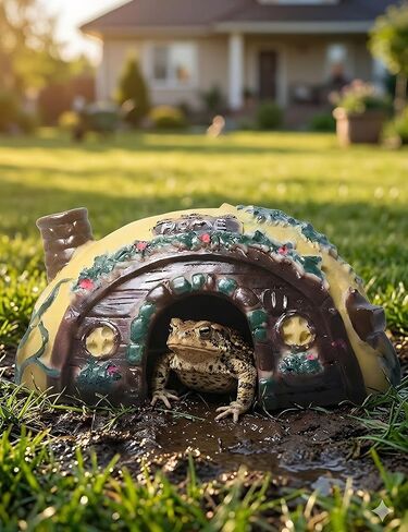 Toad Frog House Resin Reptile Hide Cave for Outside Garden Tank in Kuwait