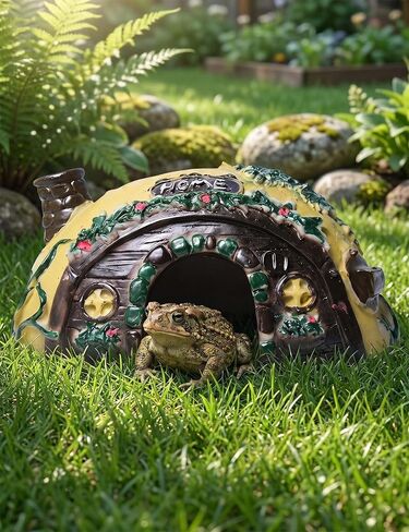 Toad Frog House Resin Reptile Hide Cave for Outside Garden Tank in Kuwait