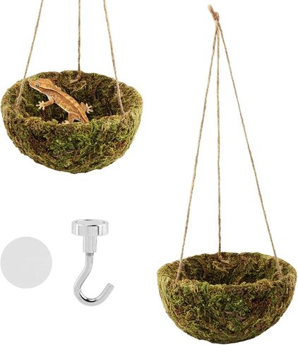 Handmade Crested Gecko Tank Accessories, Hanging Moss Reptile Hideout in Saudi Arabia