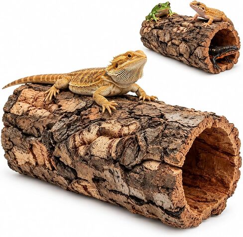 Natural Cork Bark Reptile Hideout Tube, 7.86 Inch Terrarium Log Decor in Kuwait
