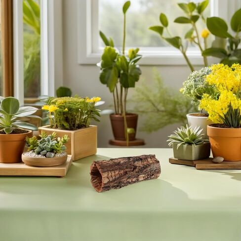 Natural Cork Bark Reptile Hideout Tube, 7.86 Inch Terrarium Log Decor in Kuwait