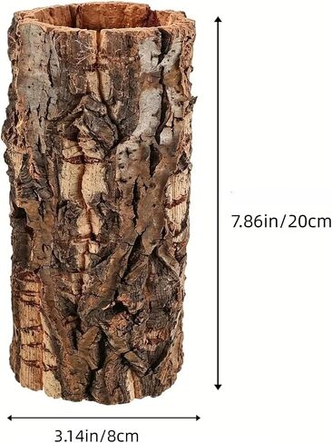 Natural Cork Bark Reptile Hideout Tube, 7.86 Inch Terrarium Log Decor in Kuwait