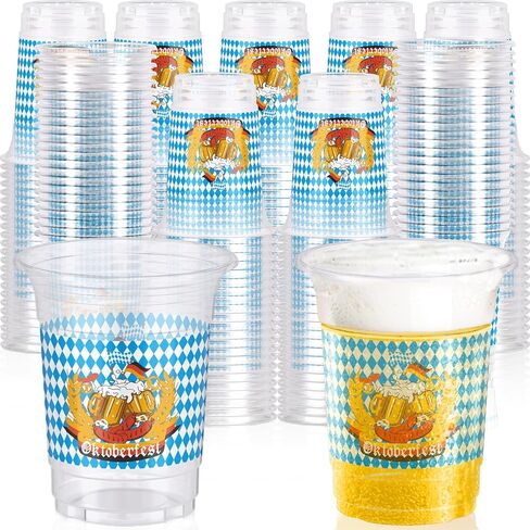 60 Pcs Oktoberfest Plastic Cups, 16 oz German Beer Decorations Cups Classic in Kuwait