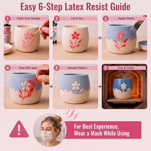 Ceramic Latex Resist Paint, Pink, 16 fl oz (473 mL) Pottery in Kuwait