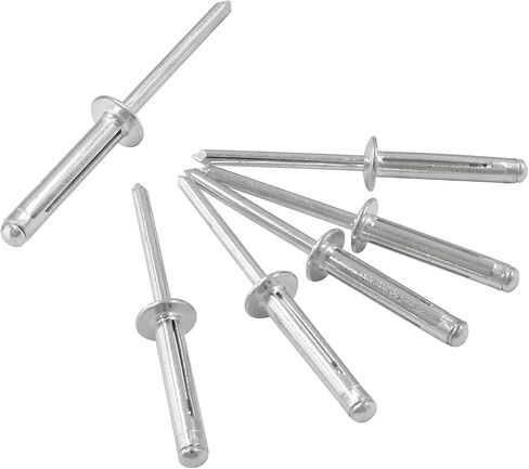 60 Pcs 3/16" x 5/8" Tri-Fold Exploding Pop Rivets, Aluminum Large Head Blind Rivets (Silver) in Kuwait