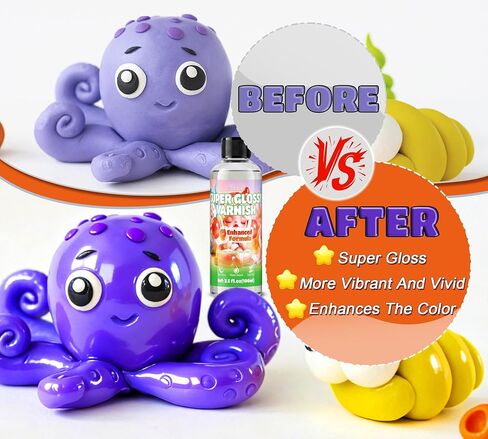 Air Dry Clay Glaze,200ml Upgraded Polymer Clay Glaze,Protect Clay Surfaces in Saudi Arabia