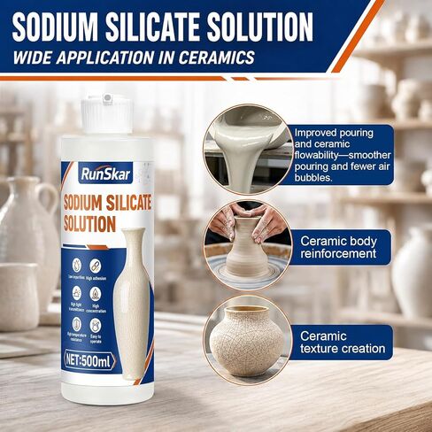 Sodium Silicate Liquid,Sodium Silicate Water Glass,Waterglass, 17.6 Fl.Oz in Kuwait