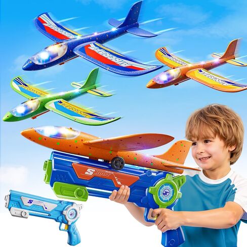4 Pack Airplane Launcher Toys, LED Foam Glider with 2 Modes in Kuwait