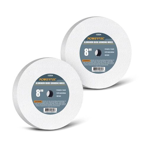عجلة طحن من أكسيد الألومنيوم POWERTEC 15517، 60 حبيبة، 8 بوصة × 1 بوصة مع أربور 5/8 بوصة in Kuwait