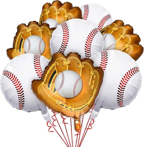Skylety 8 Pcs Baseball Balloons Foil Glove Sport Birthday Party Decoration in Saudi Arabia