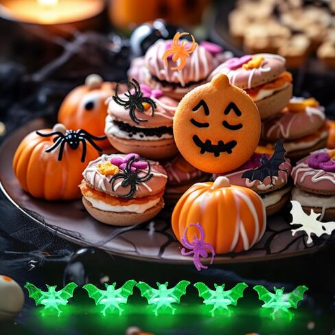 150pcs Halloween Spider Rings Bat Ring,Colorful Plastic Spider & Bat Finger Rings Trick or Treat Toy Gifts for Halloween Costume Accessories Party Decoration in Kuwait