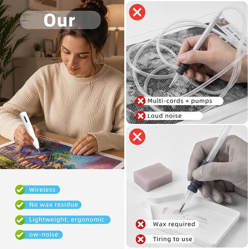 Electric Diamond Art Pen, Wireless Vacuum Diamond Painting Pen for Adults in Kuwait