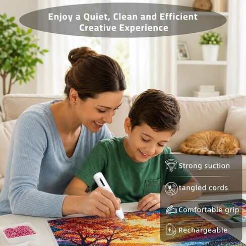 Electric Diamond Art Pen, Wireless Vacuum Diamond Painting Pen for Adults in Kuwait