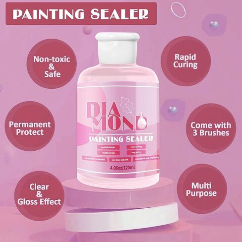 Diamond Painting Sealer Glue Kit 2 Pack 8OZ with Silicone Brush in Kuwait
