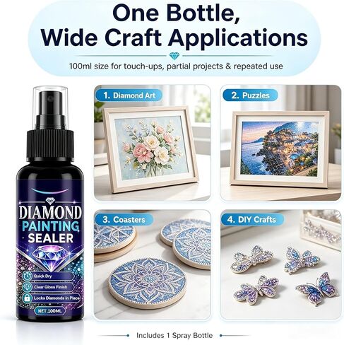 Diamond Painting Sealer Spray 100ml Quick Dry Gloss Sealant for Diamond Art in Kuwait