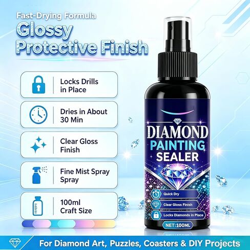 Diamond Painting Sealer Spray 100ml Quick Dry Gloss Sealant for Diamond Art in Kuwait