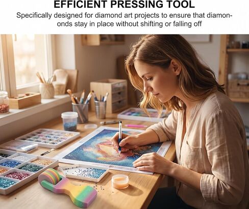 2 Pack Diamond Painting Roller Tool, Detachable Diamond Art Roller for Straightening & Pressing Drills, Essential Craft Tool for Square/Round Drill Canvas Kits, Rhinestone Embroidery Supplies in Kuwait
