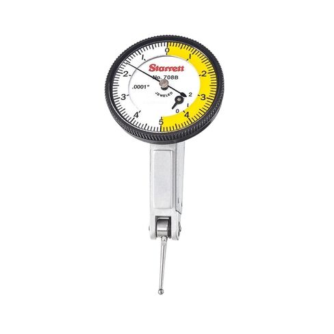 Starrett Dial Test Indicator with Dovetail Mount, Accessories and Case - 1-1/4" White Dial Face, 030" Range, 0-15-0 Dial Reading, 0001" Graduations - 3809AC in Kuwait