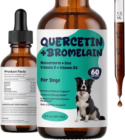 Quercetin with Bromelain for Dogs, Allergy & Seasonal Itch Relief Drops in Kuwait