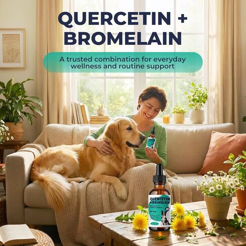 Quercetin with Bromelain for Dogs, Allergy & Seasonal Itch Relief Drops in Kuwait