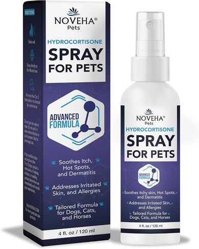 NOVEHA 1% Hydrocortisone Spray for Dogs, Cats, Horses – (3 x 120mL) in Saudi Arabia