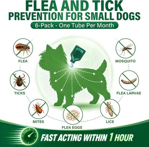 6Pcs Topical Dog Care Drops for Small Dogs 5-22 lbs, Monthly Outdoor Comfort Liquid for Dogs, Waterproof Pet Skin Care Formula, Easy-to-Apply Dog Care Drops, 6 Month Supply in Saudi Arabia