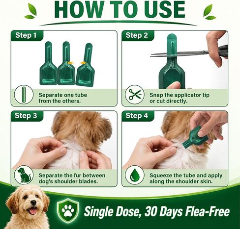6Pcs Topical Dog Care Drops for Small Dogs 5-22 lbs, Monthly Outdoor Comfort Liquid for Dogs, Waterproof Pet Skin Care Formula, Easy-to-Apply Dog Care Drops, 6 Month Supply in Saudi Arabia