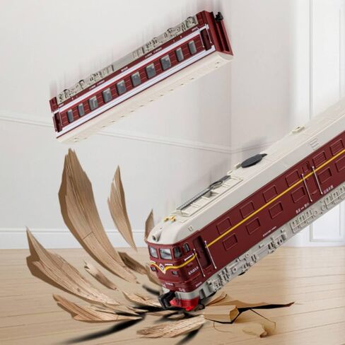 Moving Railway Locomotive Set Smoke Effect Alloy Train Model Working Lights Plaything, Red in Kuwait