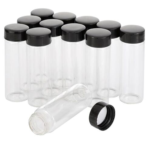 JIUWU 10ml(0.3 Oz) and 5ml(0.17 Oz) Clear Glass Vials Liquid Sampling Sample Bottles Screwcap Lab Capacity Container Pack of 35 (20pcs 10ml and 15pcs 5ml Clear Vials) in Kuwait