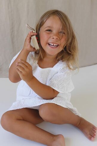 Mentari Toys - Mobile Phone - Solid Wood Phone with Squishy Buttons for Kids - Pretend Play Toy - Boost Communication Skills and Language Development - Age 2+ in Kuwait