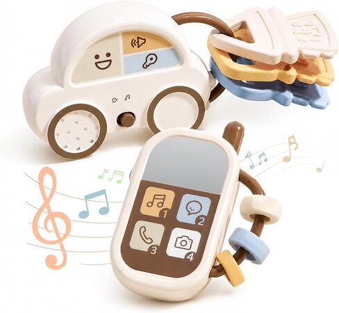 Baby Musical Car Toys and Toy Phone Set for Babies 6-12 Months for Stroller in Kuwait