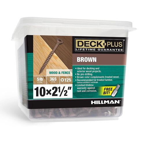 Deck Plus Wood Screws, Brown Exterior Screws, 3-1/2" x #10, 5lb in Kuwait