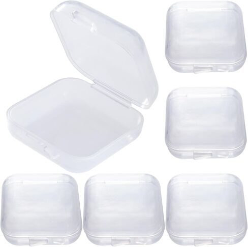 Spudezoa 6pcs Plastic Ear Plug Cases, 1.34x1.34.0.71in, Clear in Kuwait