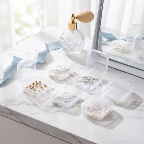 Spudezoa 6pcs Plastic Ear Plug Cases, 1.34x1.34.0.71in, Clear in Kuwait