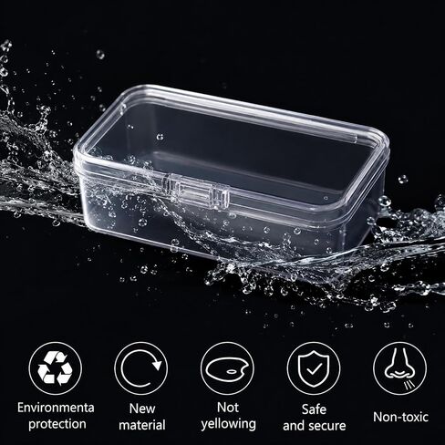 4 PCS Mini Plastic Storage Containers with Lids Clear Rectangle Box in Saudi Arabia
