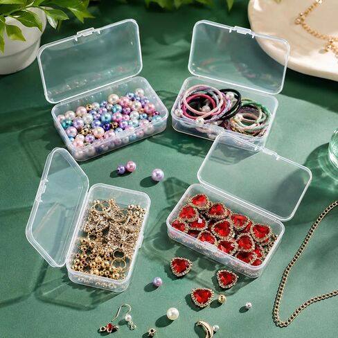 4 PCS Mini Plastic Storage Containers with Lids Clear Rectangle Box in Saudi Arabia