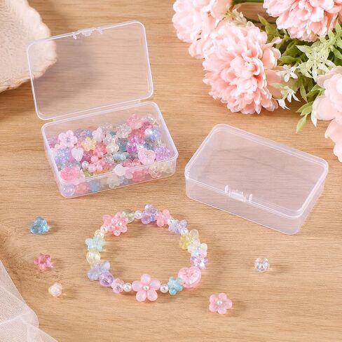 4 PCS Mini Plastic Storage Containers with Lids Clear Rectangle Box in Saudi Arabia