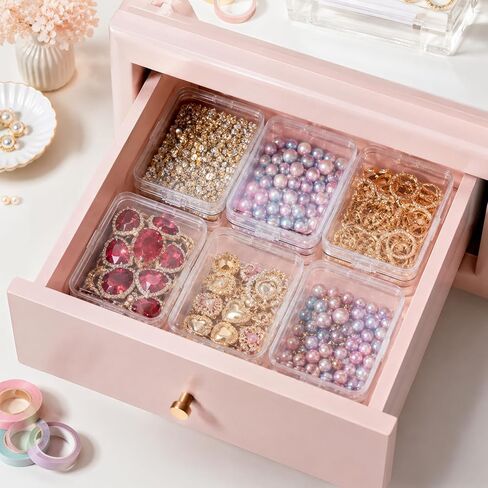 4 PCS Mini Plastic Storage Containers with Lids Clear Rectangle Box in Saudi Arabia