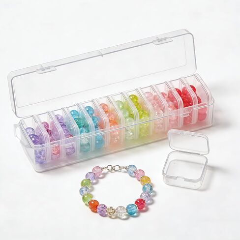 Bead Organizer Box, 13 Pcs Bead Storage Containers Mini Clear Plastic Organizer Box for DIY Jewelry, Earring Making, Nail Art & Small Craft Parts in Kuwait
