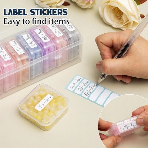 Bead Organizer Box, 13 Pcs Bead Storage Containers Mini Clear Plastic Organizer Box for DIY Jewelry, Earring Making, Nail Art & Small Craft Parts in Kuwait
