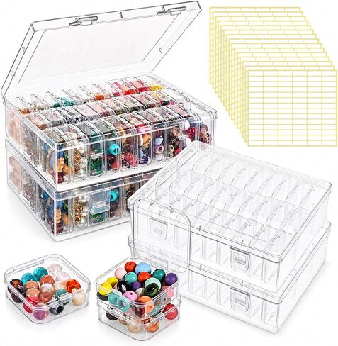 KongTiva 3 Pack Bead Organizer Box 90 Pcs Small Clear Plastic Storage Box in Saudi Arabia
