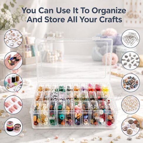 KongTiva 3 Pack Bead Organizer Box 90 Pcs Small Clear Plastic Storage Box in Saudi Arabia